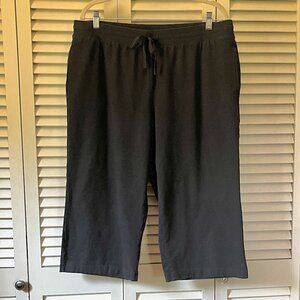 Karen Scott Sport * Capris * Sz 0X (14W) * Black * Cotton/Spandex * Drawstring